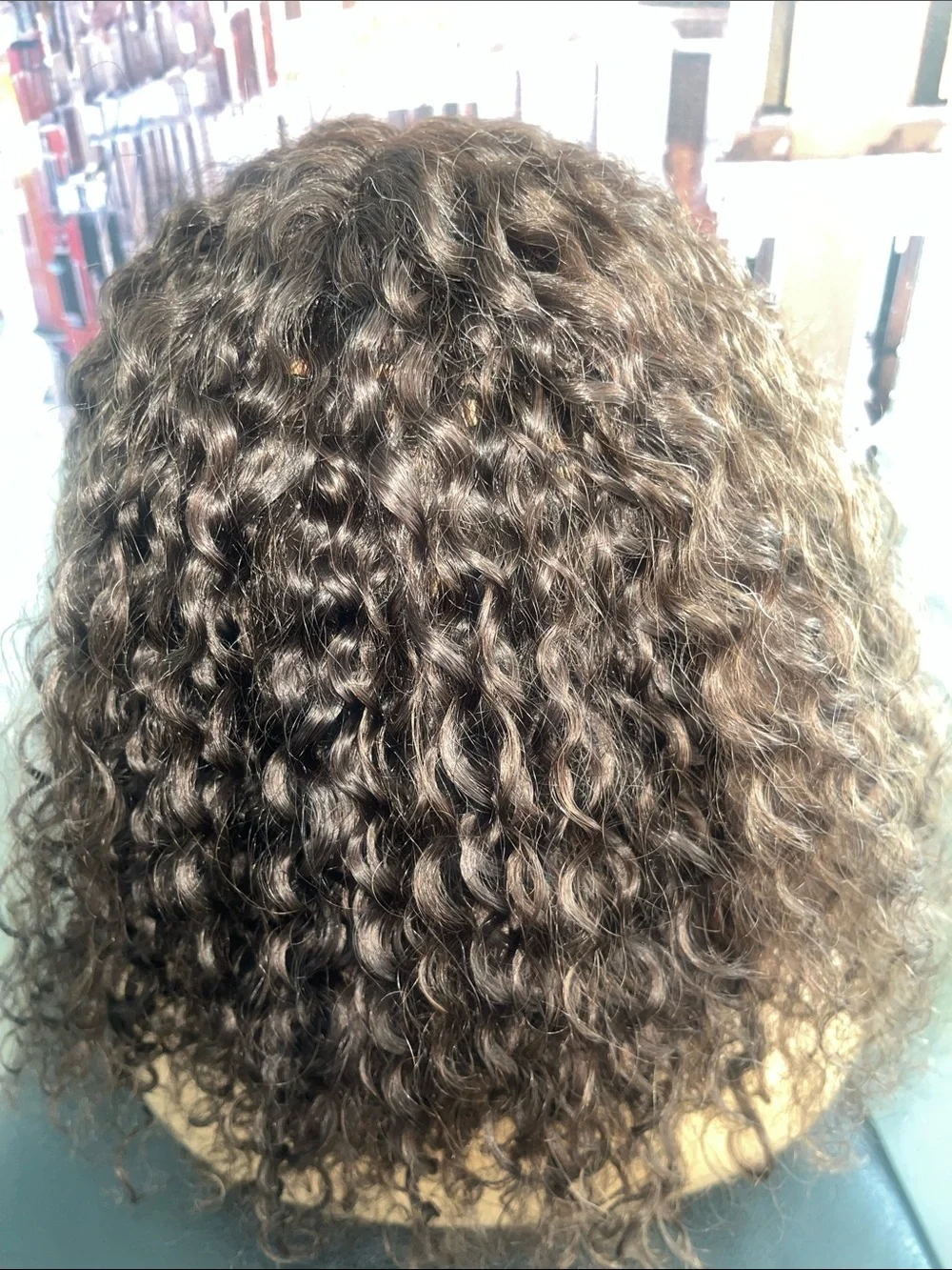 Super wet & wavy  medium length pre parted lace wig 100% human hair